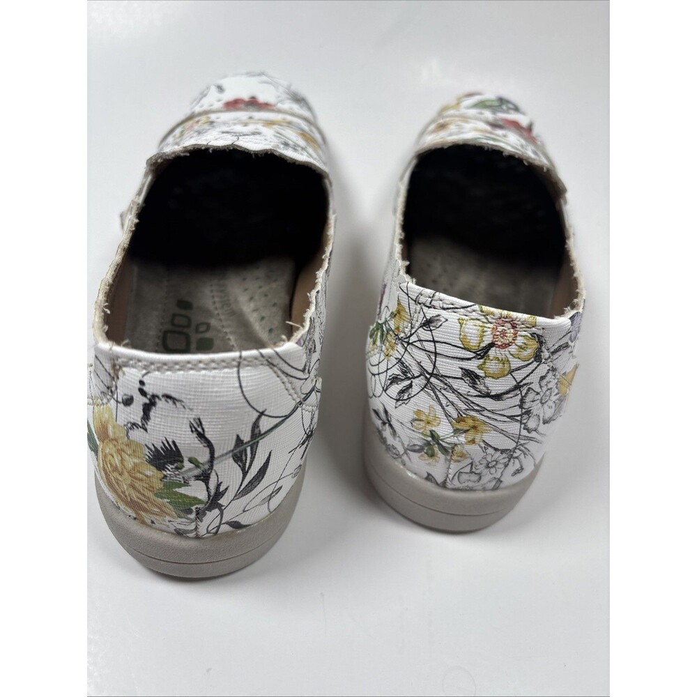 Earth Origins Celeste White Flowered Slip On Comfort Shoes Size Women 9 1/2M - Picture 4 of 9